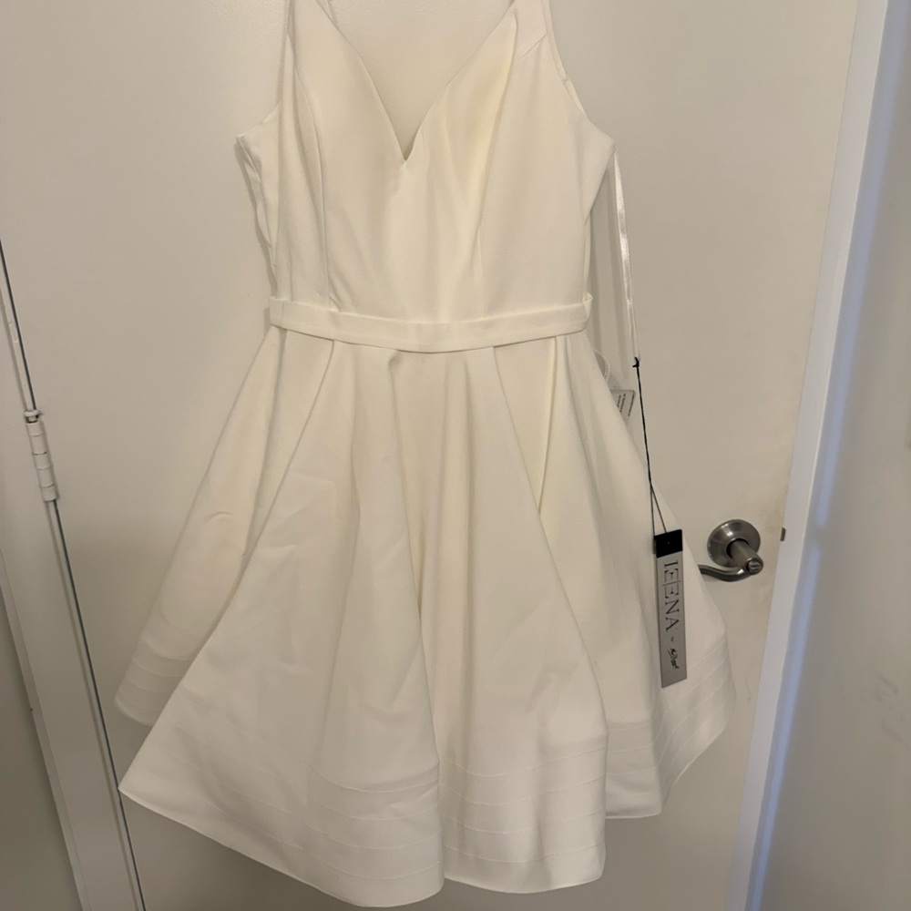 Mac Duggal White Mini Dress
